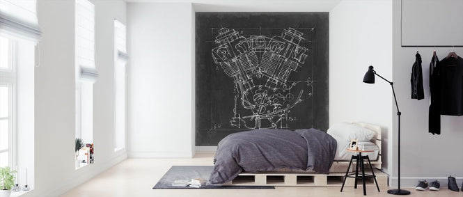 PHOTOWALL / Motorcycle Engine Blueprint (e320584)