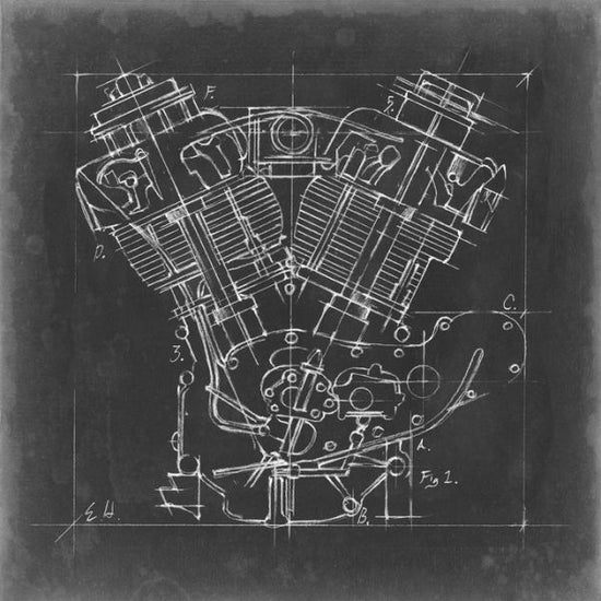 PHOTOWALL / Motorcycle Engine Blueprint (e320584)