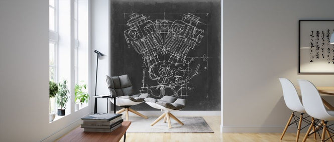 PHOTOWALL / Motorcycle Engine Blueprint (e320584)