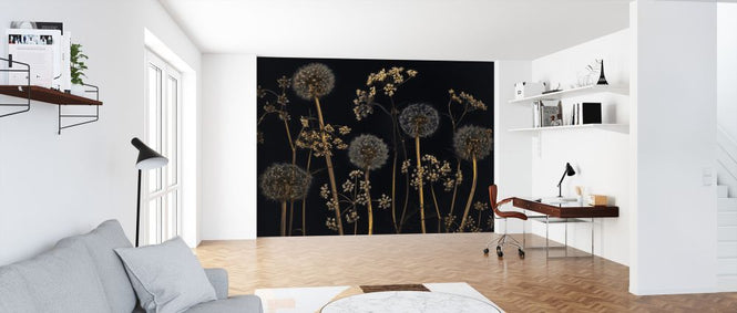 PHOTOWALL / Meadow Flowers - Black (e320998)