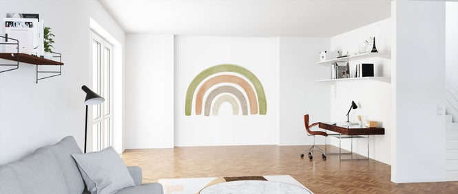 PHOTOWALL / Watercolor Rainbow Green and Orange (e321186)