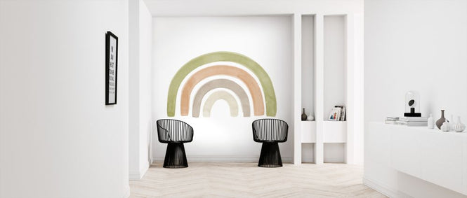PHOTOWALL / Watercolor Rainbow Green and Orange (e321186)
