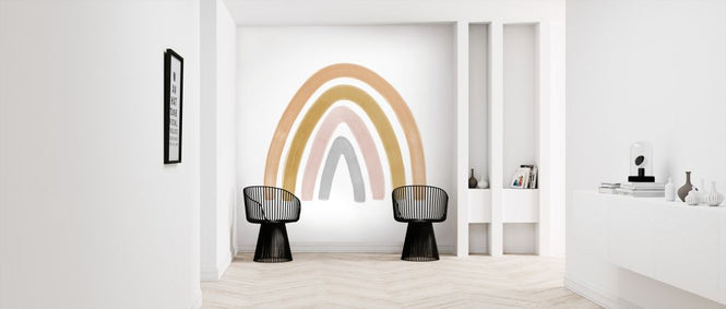 PHOTOWALL / Watercolor Rainbow Orange and Gray (e321187)