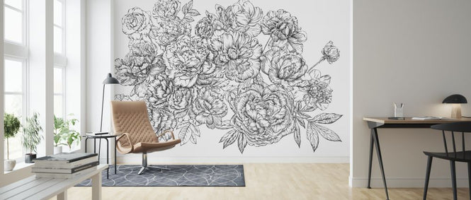 PHOTOWALL / Blossom Outline - White (e321658)