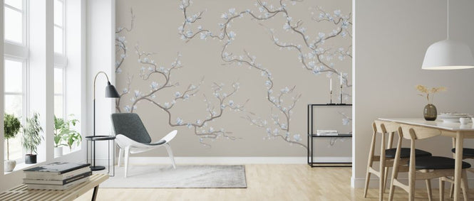 PHOTOWALL / Flourishing Magnolia - Soft Natur Blue (e322735)