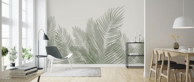PHOTOWALL / Swaying Palm Leaves - Beige-Green (e321946)