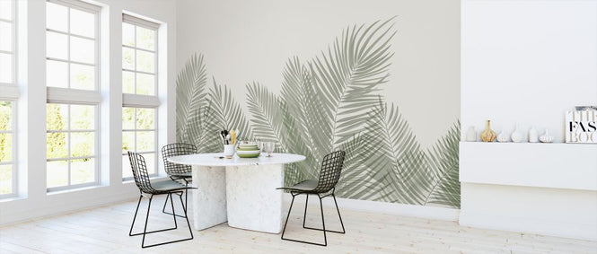 PHOTOWALL / Swaying Palm Leaves - Beige-Green (e321946)