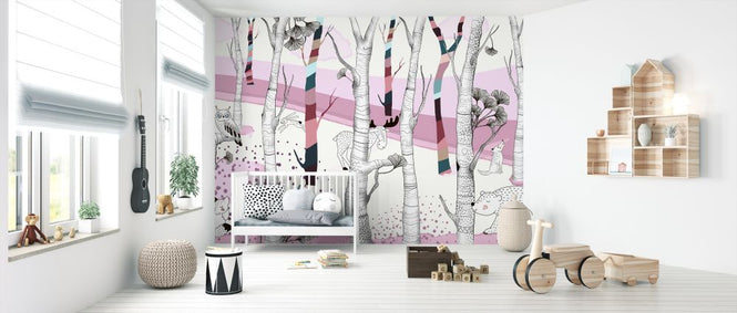PHOTOWALL / Woodland - Pink (e322326)