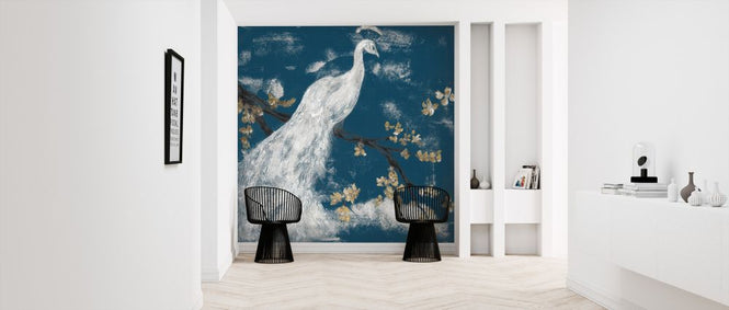 PHOTOWALL / White Peacock on Indigo (e321351)