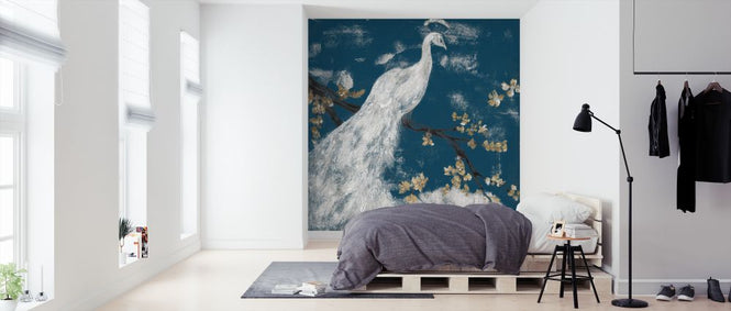 PHOTOWALL / White Peacock on Indigo (e321351)