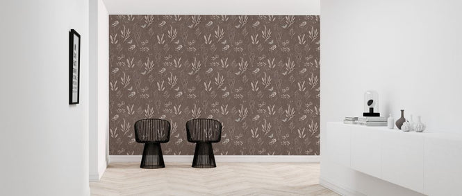 PHOTOWALL / Flowered Blossoms - Choco (e325489)