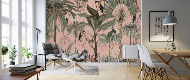 PHOTOWALL / Exotic Jungle - Pink (e325515)