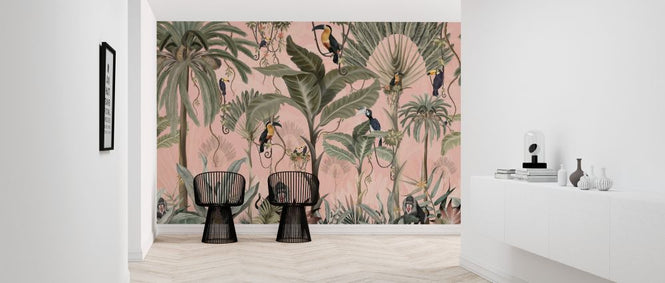 PHOTOWALL / Exotic Jungle - Pink (e325515)