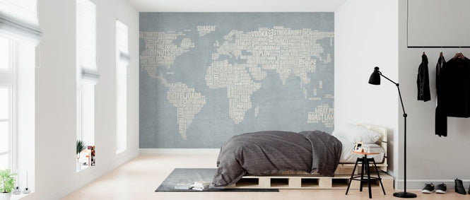 PHOTOWALL / World Menu Map - Blue (e326415)