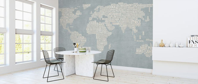 PHOTOWALL / World Menu Map - Blue (e326415)