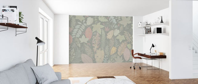 PHOTOWALL / Leaf Potpourri - Warm Green (e326677)