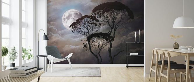 PHOTOWALL / Tree Silhouette in Full Moon Night (e328022)