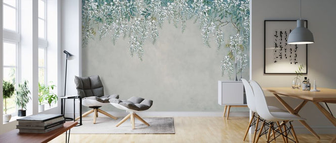PHOTOWALL / White Wisteria - Grey (e328025)