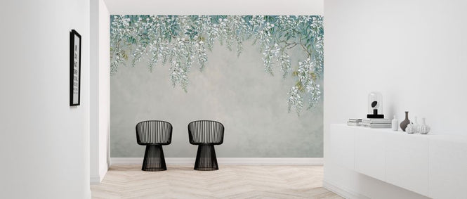 PHOTOWALL / White Wisteria - Grey (e328025)