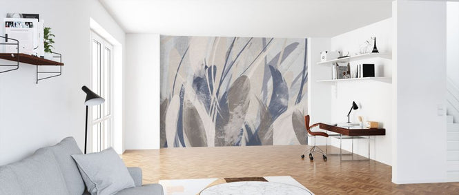 PHOTOWALL / Abstract Feathers - Blue Brown (e328116)