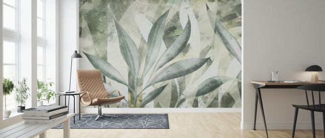 PHOTOWALL / Painted Leaves - Green (e328126)