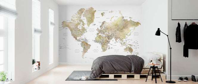 PHOTOWALL / World Map with Capitals (e325676)