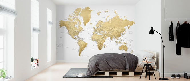 PHOTOWALL / World Map with Cities (e325686)