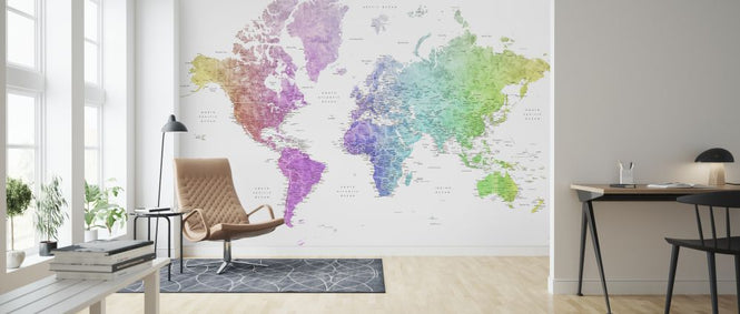 PHOTOWALL / World Map with Cities (e325691)