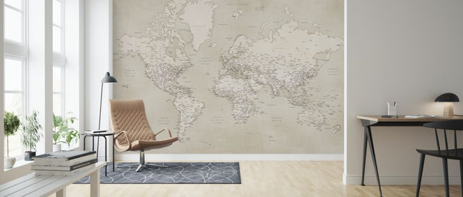 PHOTOWALL / World Map with Cities (e325694)
