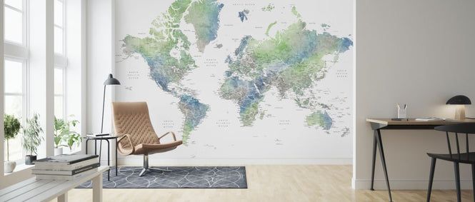 PHOTOWALL / World Map with Cities (e325708)