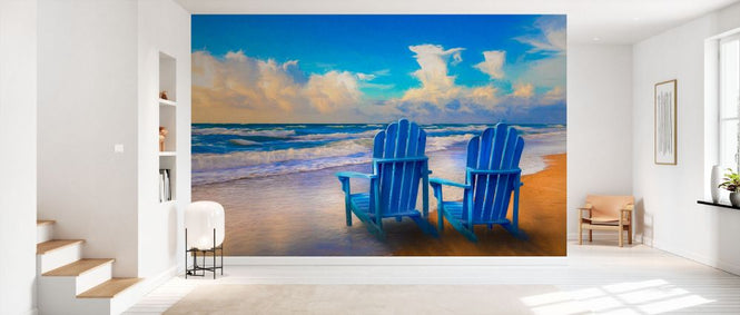 PHOTOWALL / Seaside Blues Watercolor Painting (e332506)