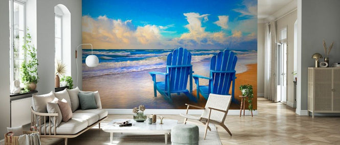 PHOTOWALL / Seaside Blues Watercolor Painting (e332506)