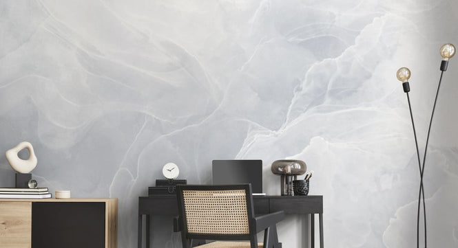 PHOTOWALL / Marble Breeze - Pale Blue (e334110)