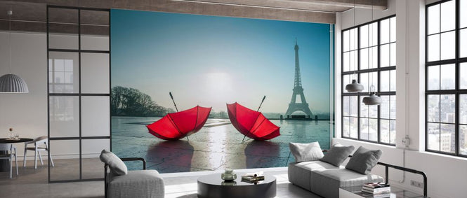 PHOTOWALL / Two Umbrellas Next to the Eiffel Tower (e334026)