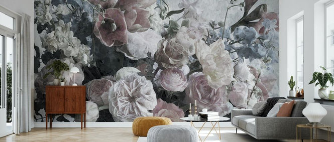 PHOTOWALL / Ranunculus and Blue Flowers (e334426)