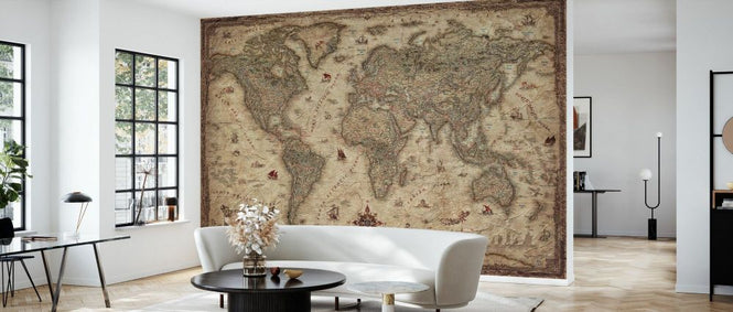 PHOTOWALL / World Map LOTR Style - Sepia (e84033)