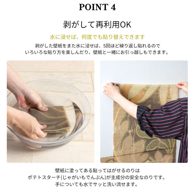 はがせる 壁紙 【Hattan Pattern】NLXL Bouquet Rouge Aset HRMRV-04A(6枚セット)