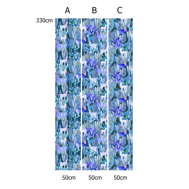 KARIOKAS / ALTIPLANO Blue Lamas on Dark Blue WallP-ALTI-BLDB-01