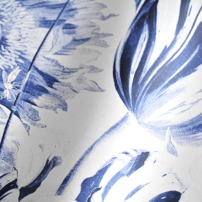 輸入壁紙 KEK Amsterdam / FLORA & FAUNA / WALLPAPER CIRCLES ROYAL BLUE FLOWERS CK-002
