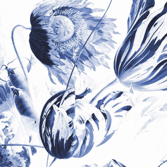 輸入壁紙 KEK Amsterdam / FLORA & FAUNA / WALLPAPER CIRCLES ROYAL BLUE FLOWERS CK-002