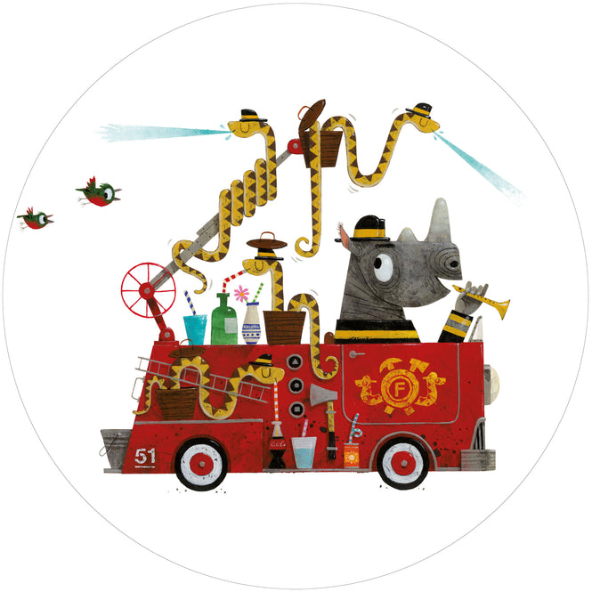 輸入壁紙 KEK Amsterdam / KIDS / WALLPAPER CIRCLES FIRETRUCK CK-018