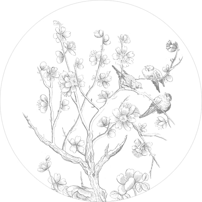 輸入壁紙 KEK Amsterdam / LANDSCAPES & MARBLE / WALLPAPER CIRCLES ENGRAVED FLOWERS CK-069