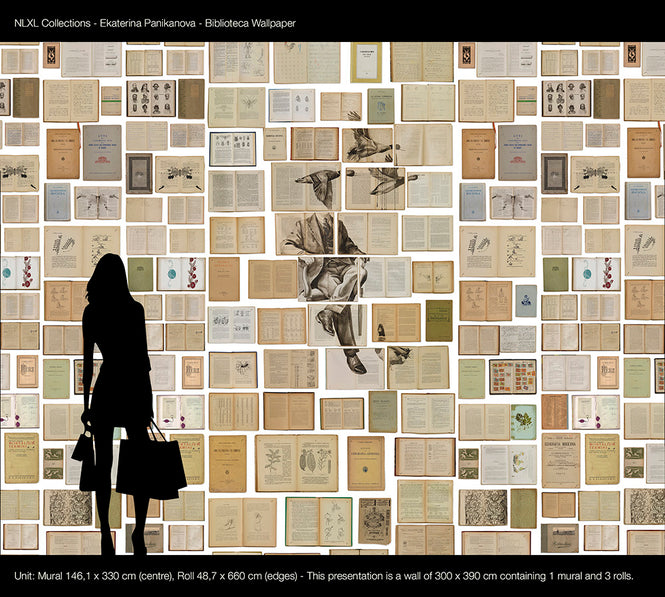 BIBLIOTECA WALLPAPER BY EKATERINA PANIKANOVA / EKA-01 【3パネル1セット】