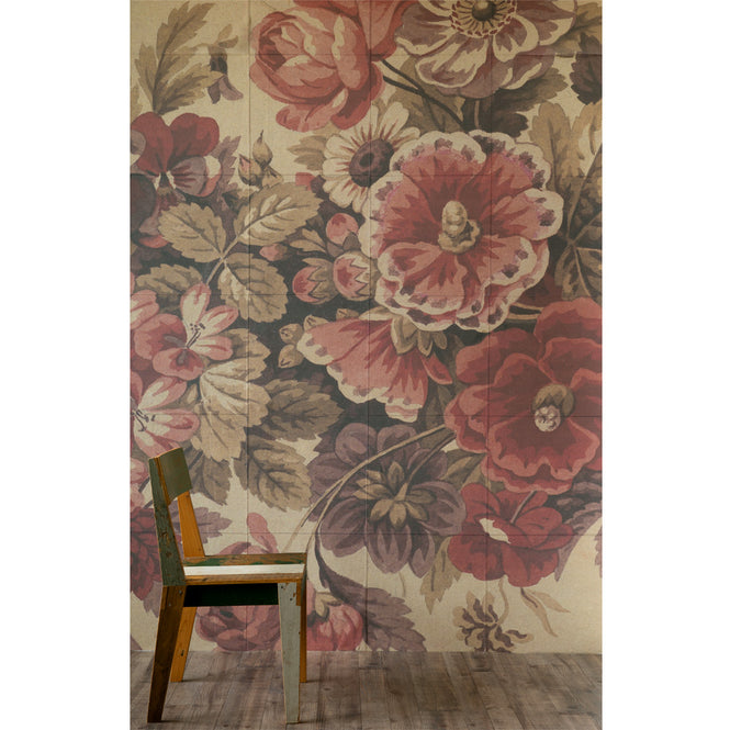はがせる 壁紙 【Hattan Pattern】NLXL Bouquet Rouge Cset HRMRV-04C(6枚セット)