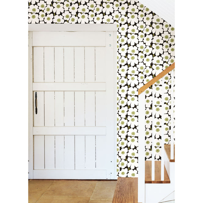【予約受付】はがせる シール 壁紙 marimekko × NU WALLPAPER / Black Pieni Unikko  / MKS4494