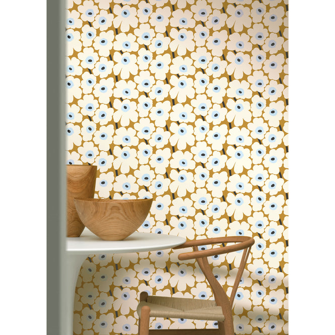 【予約受付】はがせる シール 壁紙 marimekko × NU WALLPAPER / Beige Pieni Unikko  / MKS4495