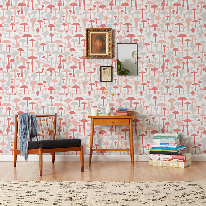 Makelike /  Mushroom Wallpaper Red