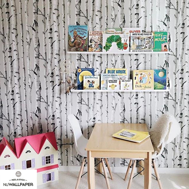 はがせる シール 壁紙 NU WALLPAPER / Birch Tree Peel And Stick Wallpaper / NU1650(NU3128)