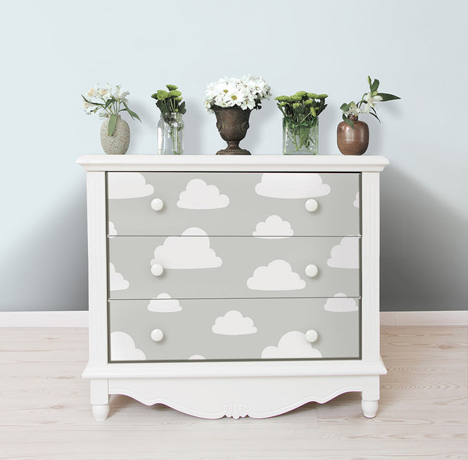 【予約受付】はがせる シール 壁紙 NU WALLPAPER / Clouds Grey Peel and Stick Wallpaper / NU1931