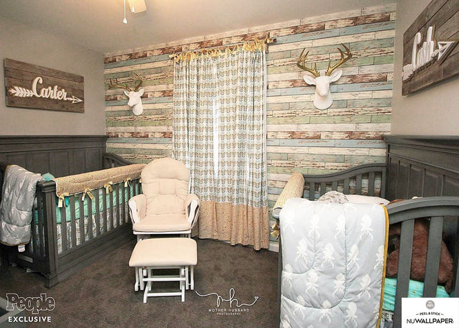 【予約受付】はがせる シール 壁紙 NU WALLPAPER / Old Salem Vintage Wood Peel and Stick Wallpaper / NU2188